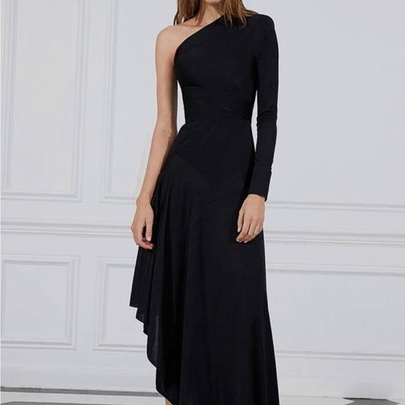 NWT Alexis Addison One-Shoulder Black Gown - Picture 4 of 13